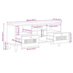 Mueble de TV Natural 100 x 33 x 46 cm Madera de mango maciza