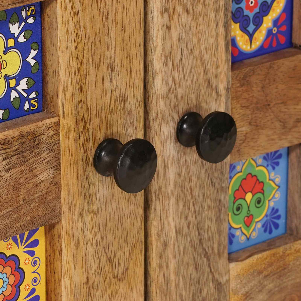 Mueble de lavabo para baño con puerta Natural 62 x 33 x 58 cm