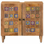 Mueble de lavabo para baño con puerta Natural 62 x 33 x 58 cm