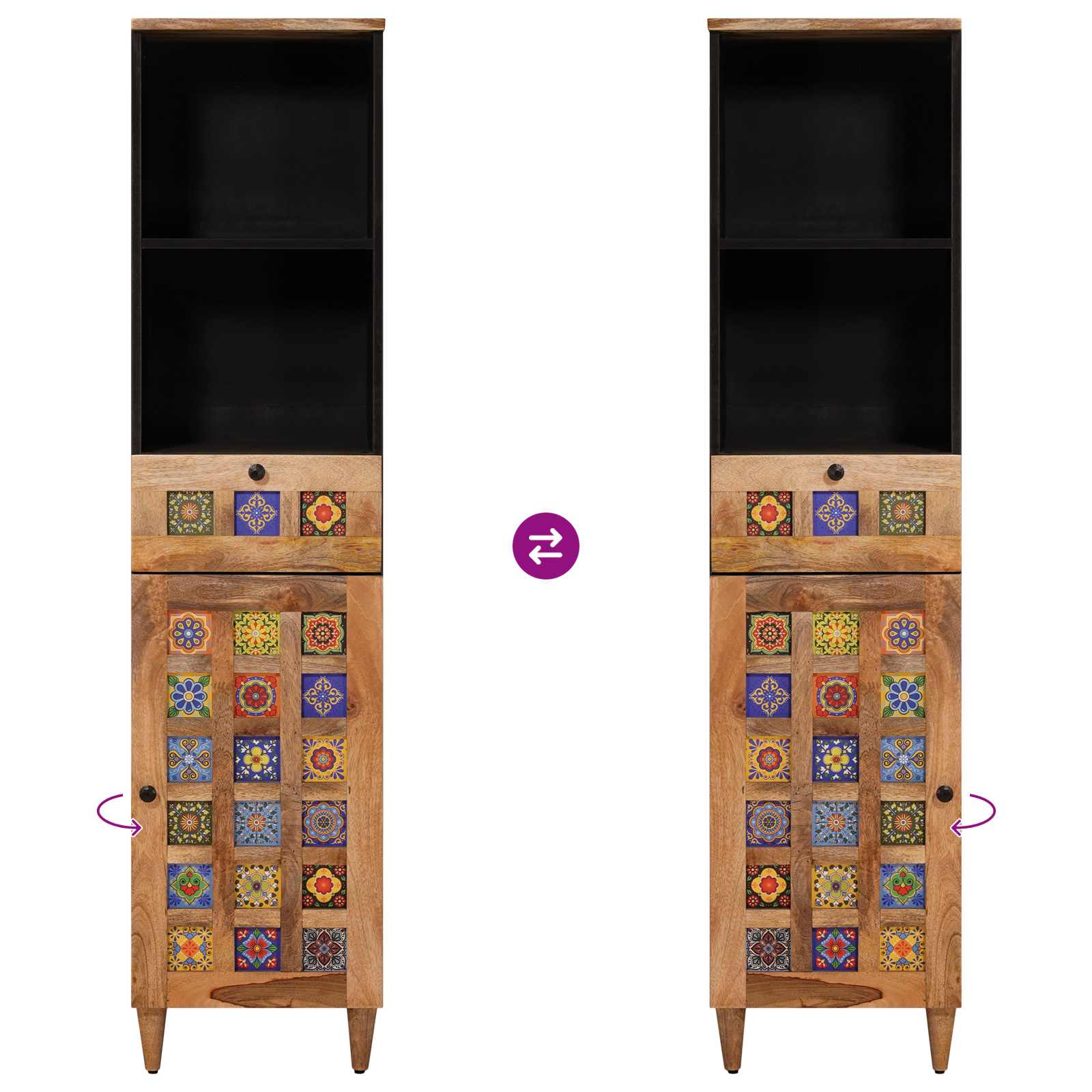 Mueble de Cuarto de Baño con cajón Natural 38 x 33 x 160 cm