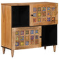 Solid Mango Wood Natural Sideboard 80 x 33 x 75 cm