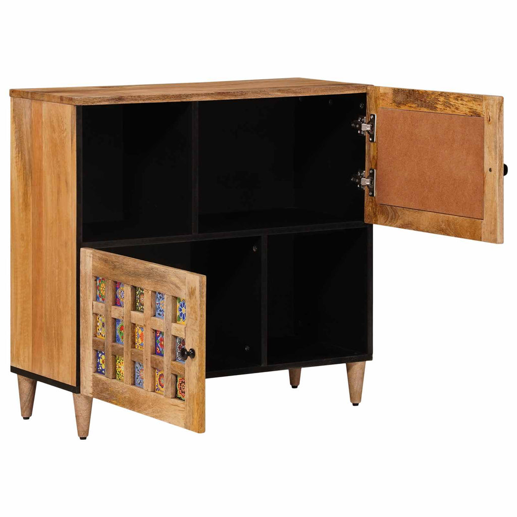 Aparador Natural 80 x 33 x 75 cm Madera de mango maciza