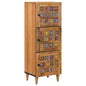 Aparador alto Natural 40 x 33 x 110 cm Madera de mango maciza