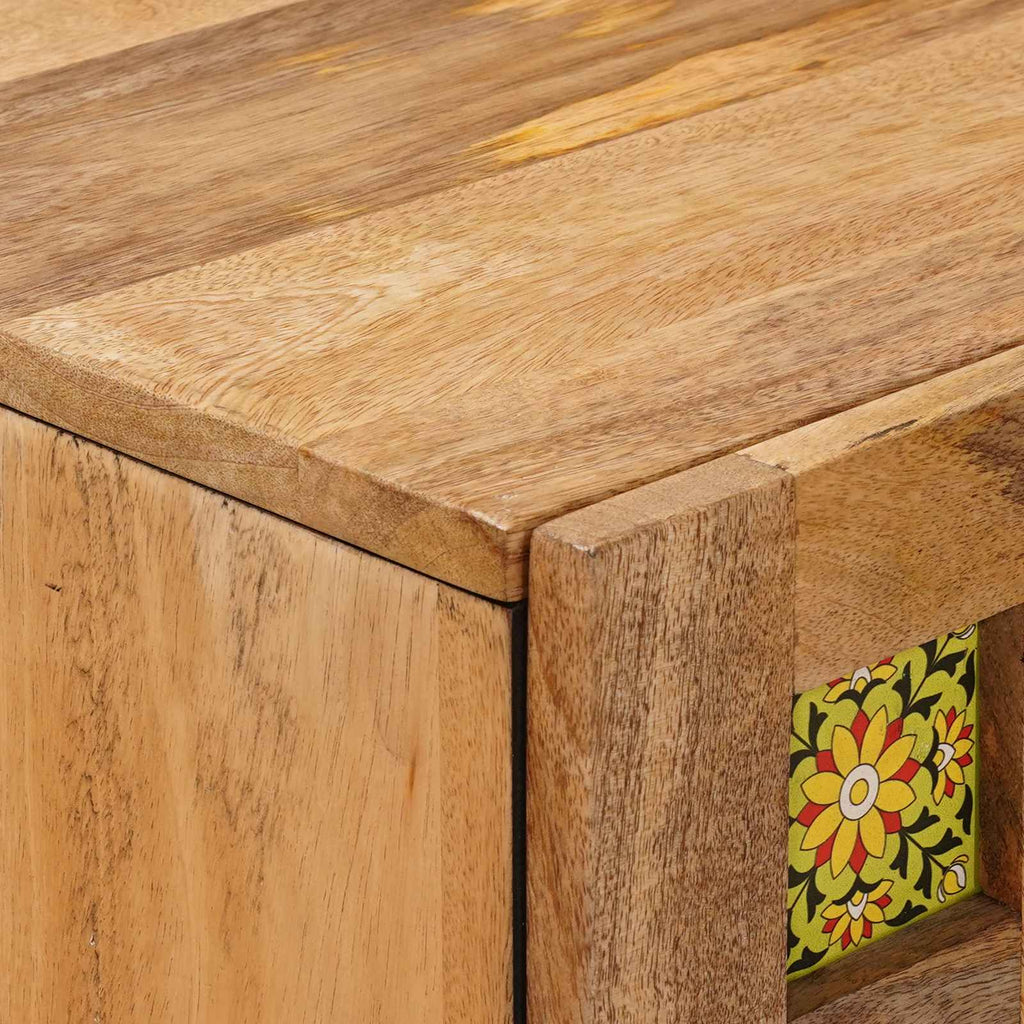 Aparador alto Natural 60 x 33,5 x 100 cm Madera de mango maciza