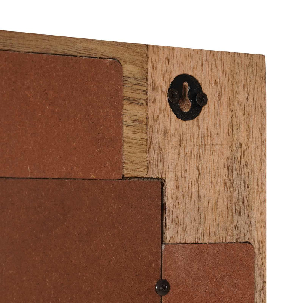 Espejo de baño Natural 50 x 70 x 3 cm Madera de mango maciza
