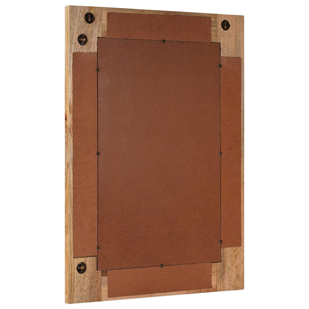 Espejo de baño Natural 50 x 70 x 3 cm Madera de mango maciza