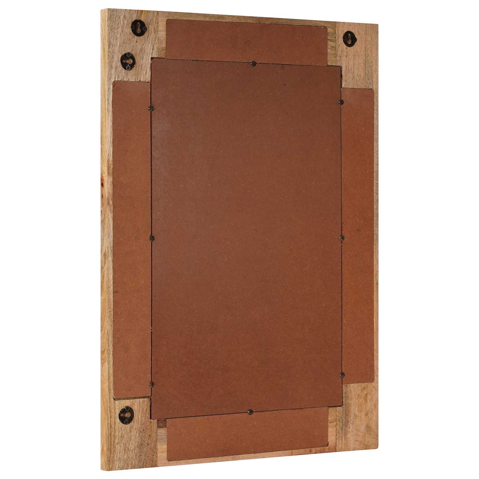 Espejo de baño Natural 50 x 70 x 3 cm Madera de mango maciza