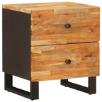 Armario de Noche con cajón 2 pcs Marrón 40 x 33 x 46 cm