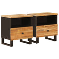 Mueble cama 2 pcs Marrón 40 x 33 x 46 cm Madera de mango maciza