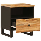 Mueble cama 2 pcs Marrón 40 x 33 x 46 cm Madera de mango maciza