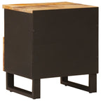 Mueble cama 2 pcs Marrón 40 x 33 x 46 cm Madera de mango maciza