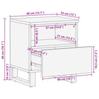 Mueble cama 2 pcs Marrón 40 x 33 x 46 cm Madera de mango maciza