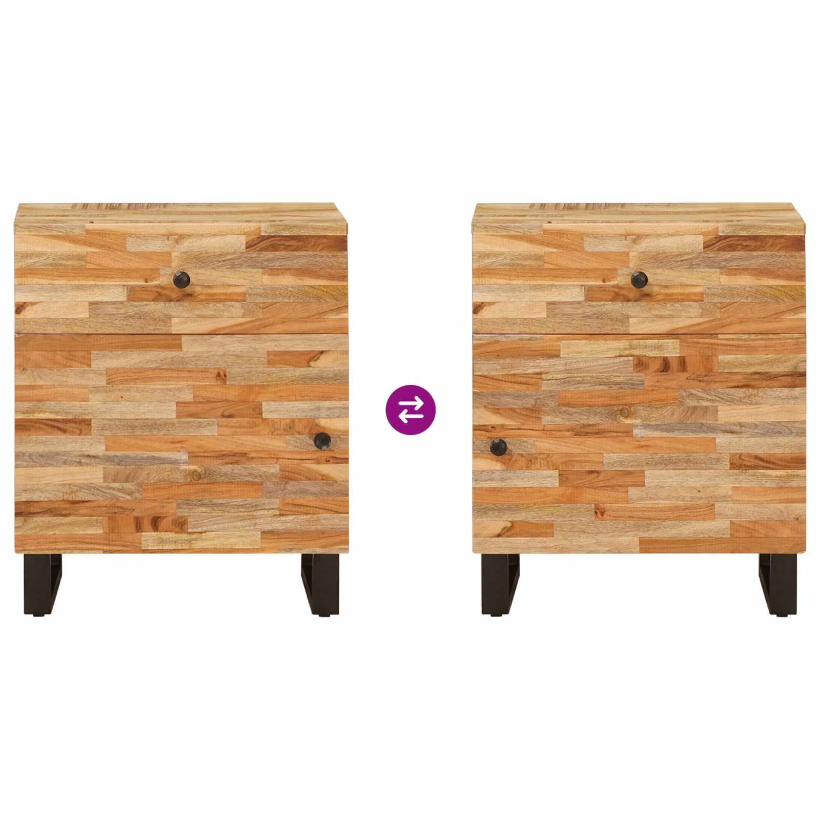Mueble cama Marrón 50 x 33 x 60 cm Madera de mango maciza