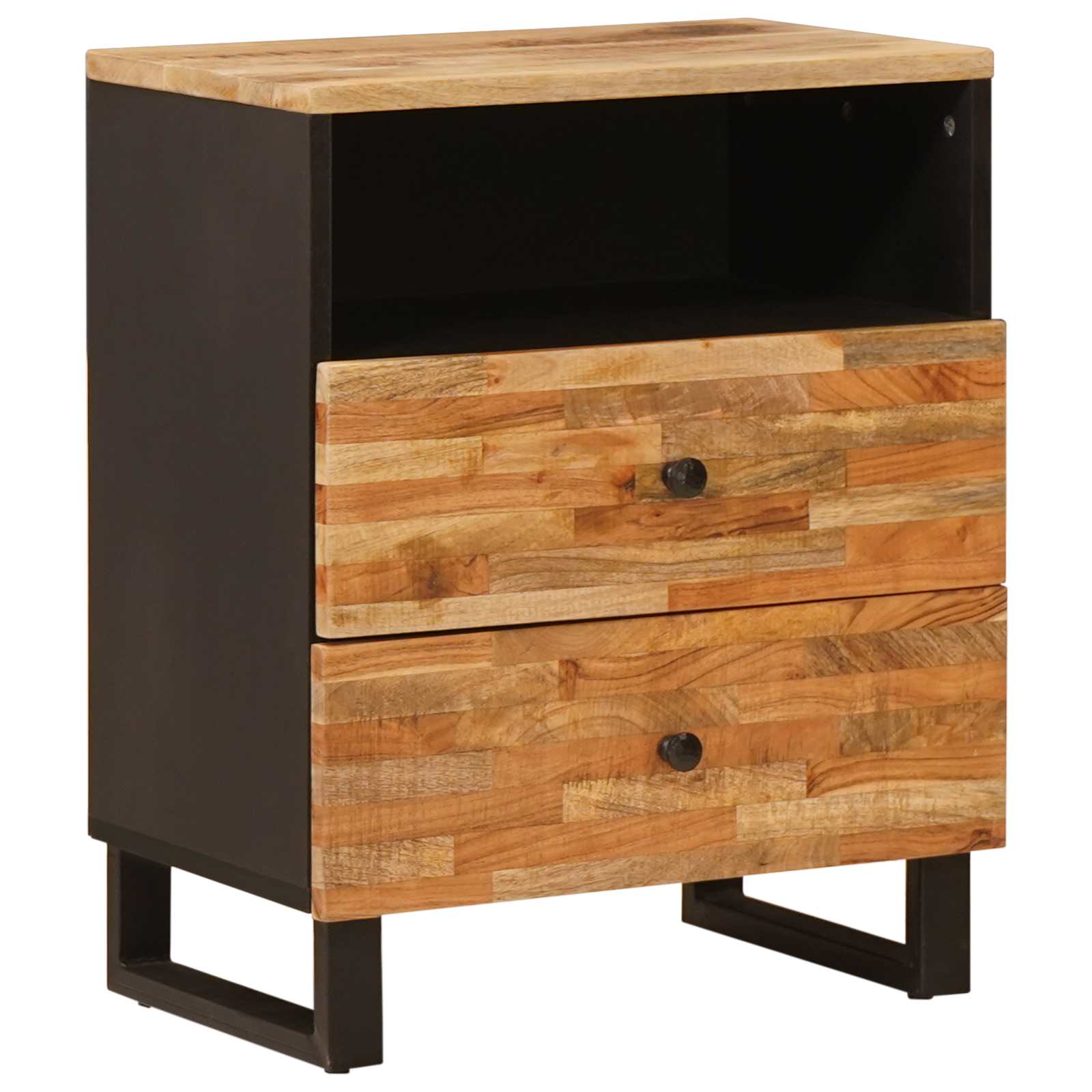 Móvel de cabeceira 2 peças Castanho 40 x 33 x 46 cm Madeira de mangueira maciça