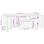 Mueble de TV Marrón 105 x 33 x 46 cm Madera de mango maciza