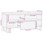 Mueble de TV Marrón 100 x 33 x 46 cm Madera de mango maciza