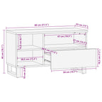 Mueble de TV Marrón 80 x 33 x 46 cm Madera de mango maciza