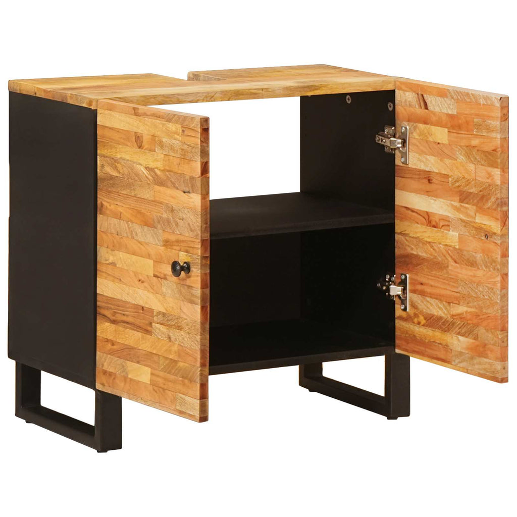 Mueble de lavabo para baño con puerta Natural 62 x 33 x 58 cm