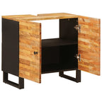Mueble de lavabo para baño con puerta Natural 62 x 33 x 58 cm