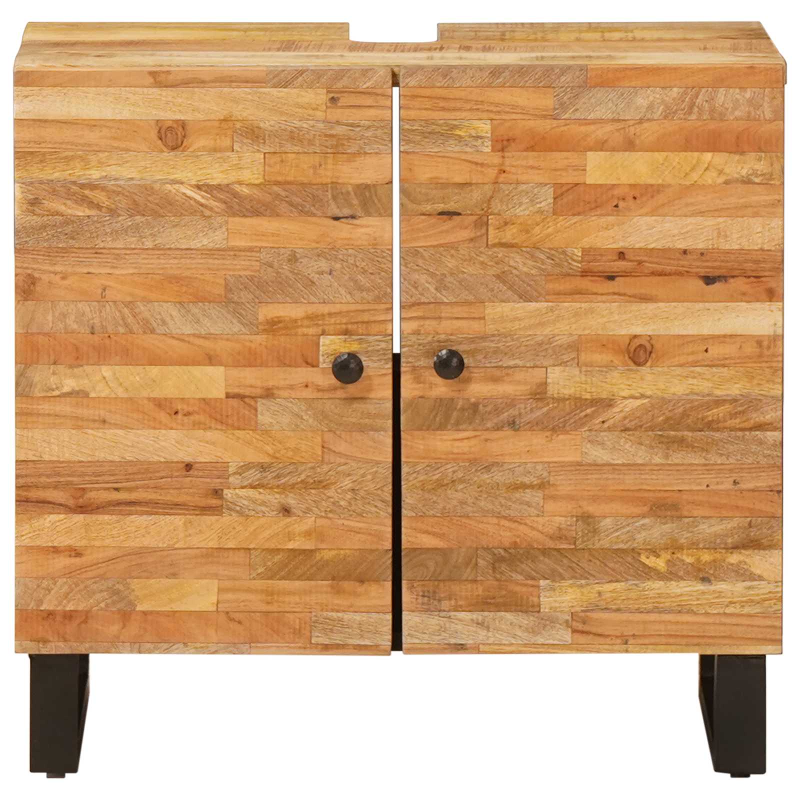 Mueble de lavabo para baño con puerta Natural 62 x 33 x 58 cm