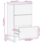 Armario auxiliar Marrón 40 x 33 x 75 cm Madera de mango maciza