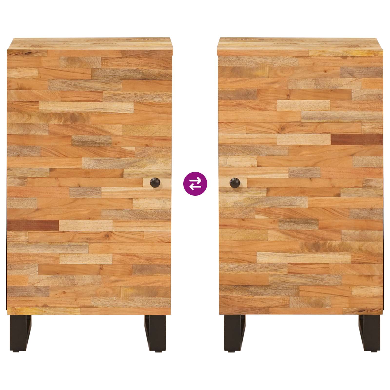 Armario auxiliar Marrón 40 x 33 x 75 cm Madera de mango maciza