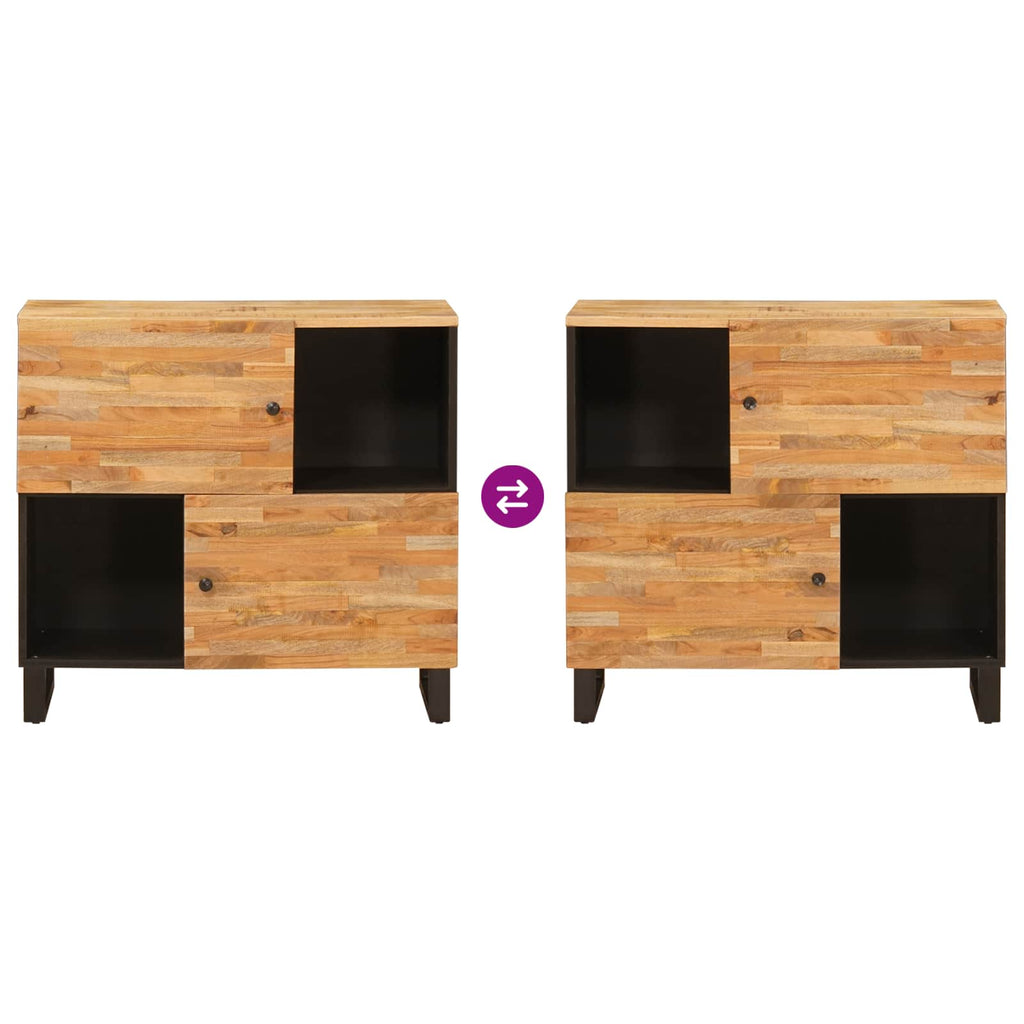 Armario auxiliar Marrón 80 x 33 x 75 cm Madera de mango maciza