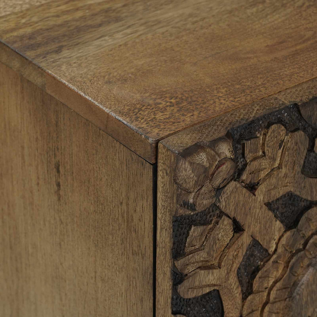 Mueble de TV Marrón 105 x 33,5 x 46 cm Madera de mango maciza