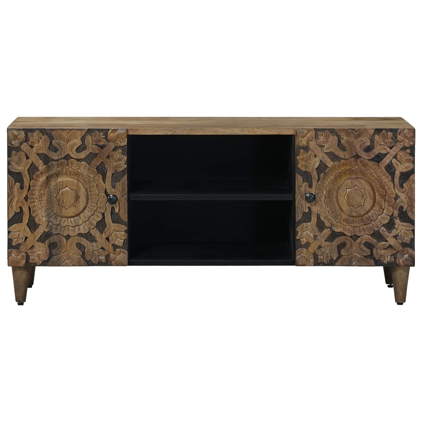 Mueble de TV Marrón 105 x 33,5 x 46 cm Madera de mango maciza
