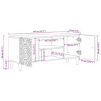 Mueble de TV Marrón 105 x 33,5 x 46 cm Madera de mango maciza