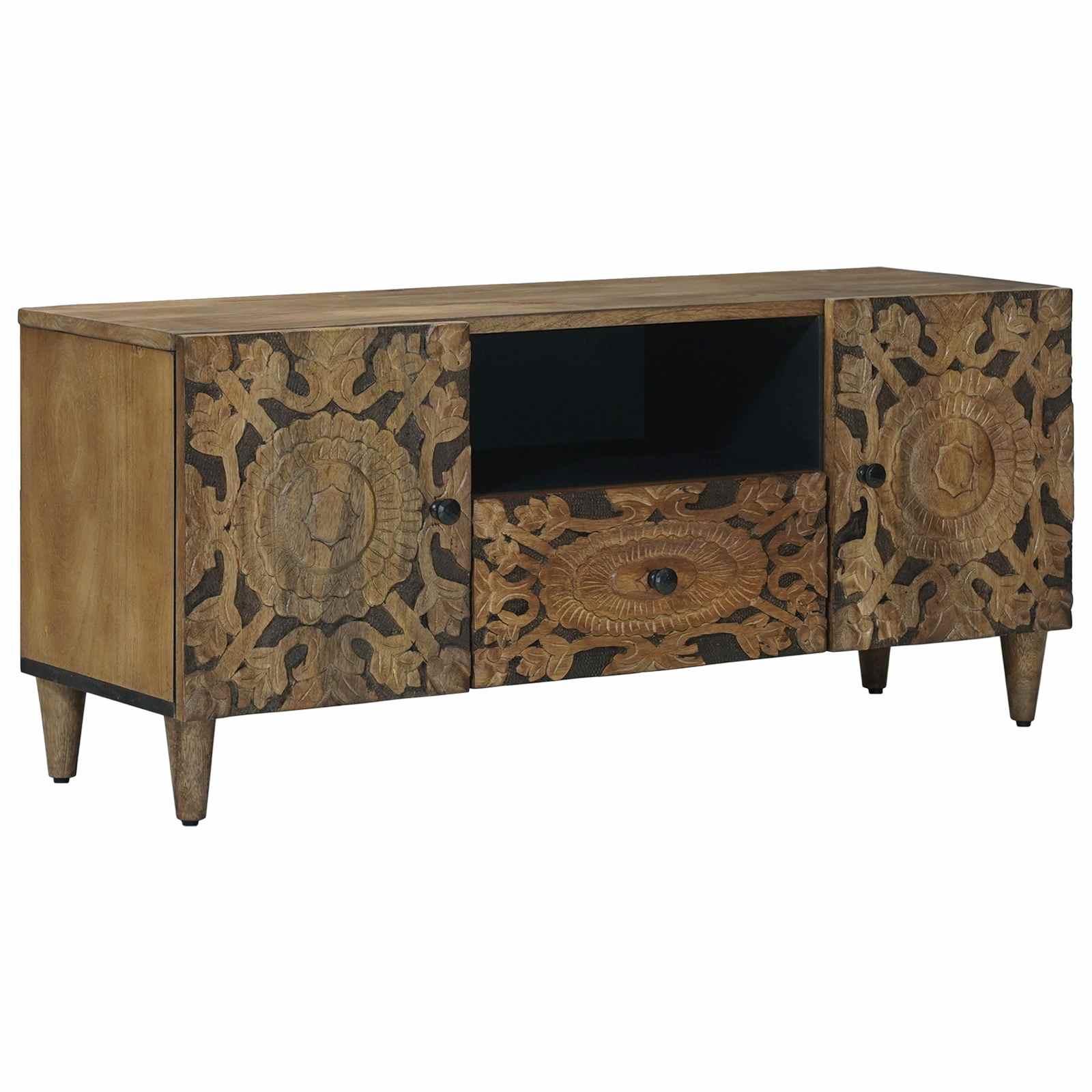 Mueble de TV 105 x 33,5 x 46 cm Madera de mango maciza