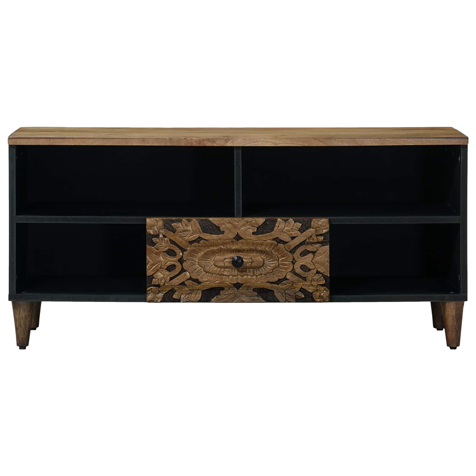 Mueble de TV Marrón 100 x 33,5 x 46 cm Madera de mango maciza