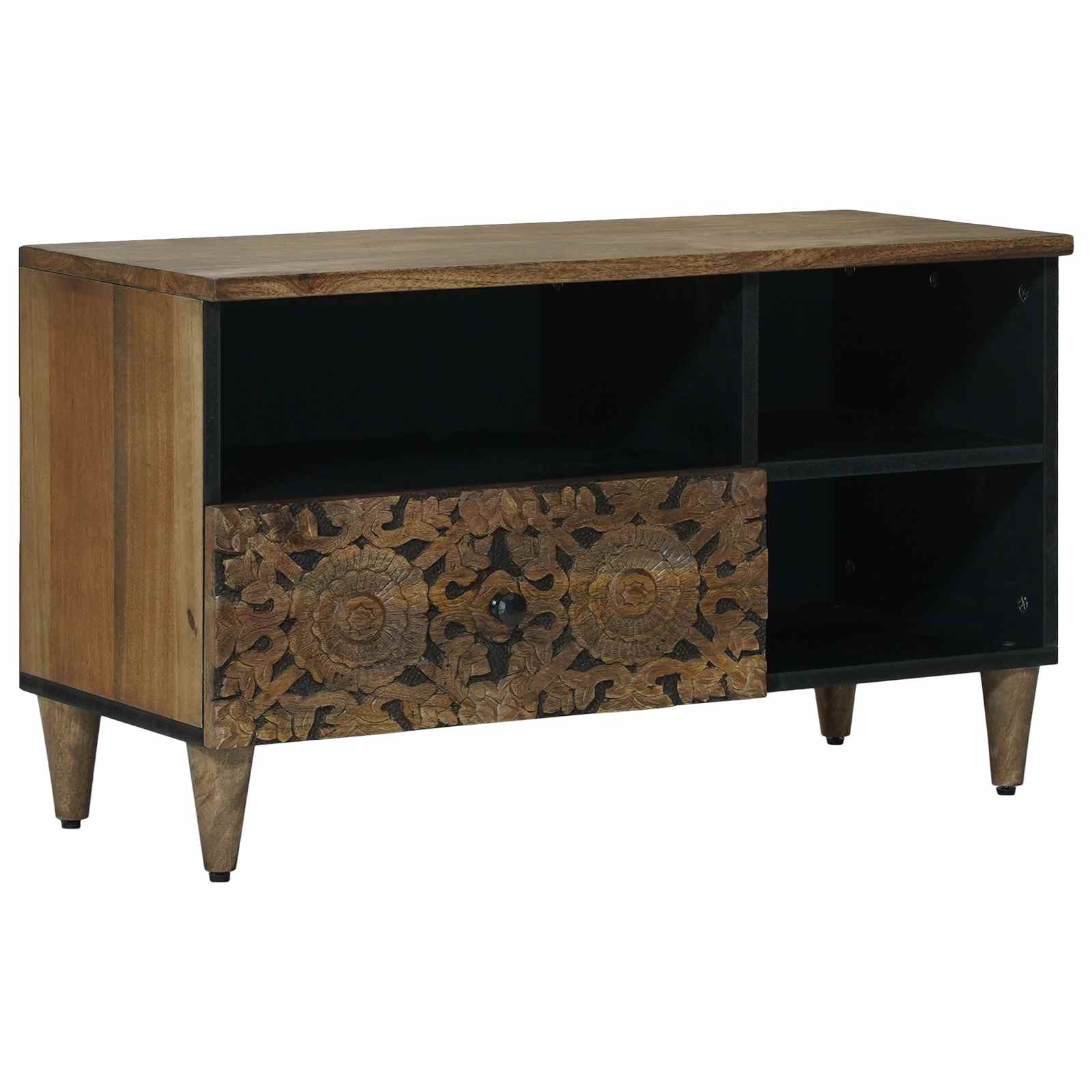 Mueble de TV con cajón 80 x 33,5 x 46 cm Madera de mango maciza