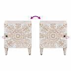 Armario de Noche 2 pcs 40 x 33,5 x 46 cm Madera de mango maciza