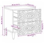 Armario de Noche 40 x 33,5 x 46 cm Madera de mango maciza