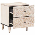 Armario de Noche 2 pcs 40 x 33,5 x 46 cm Madera de mango maciza
