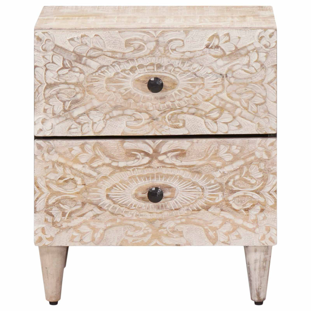 Armario de Noche 2 pcs 40 x 33,5 x 46 cm Madera de mango maciza