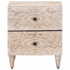 Armario de Noche 2 pcs 40 x 33,5 x 46 cm Madera de mango maciza