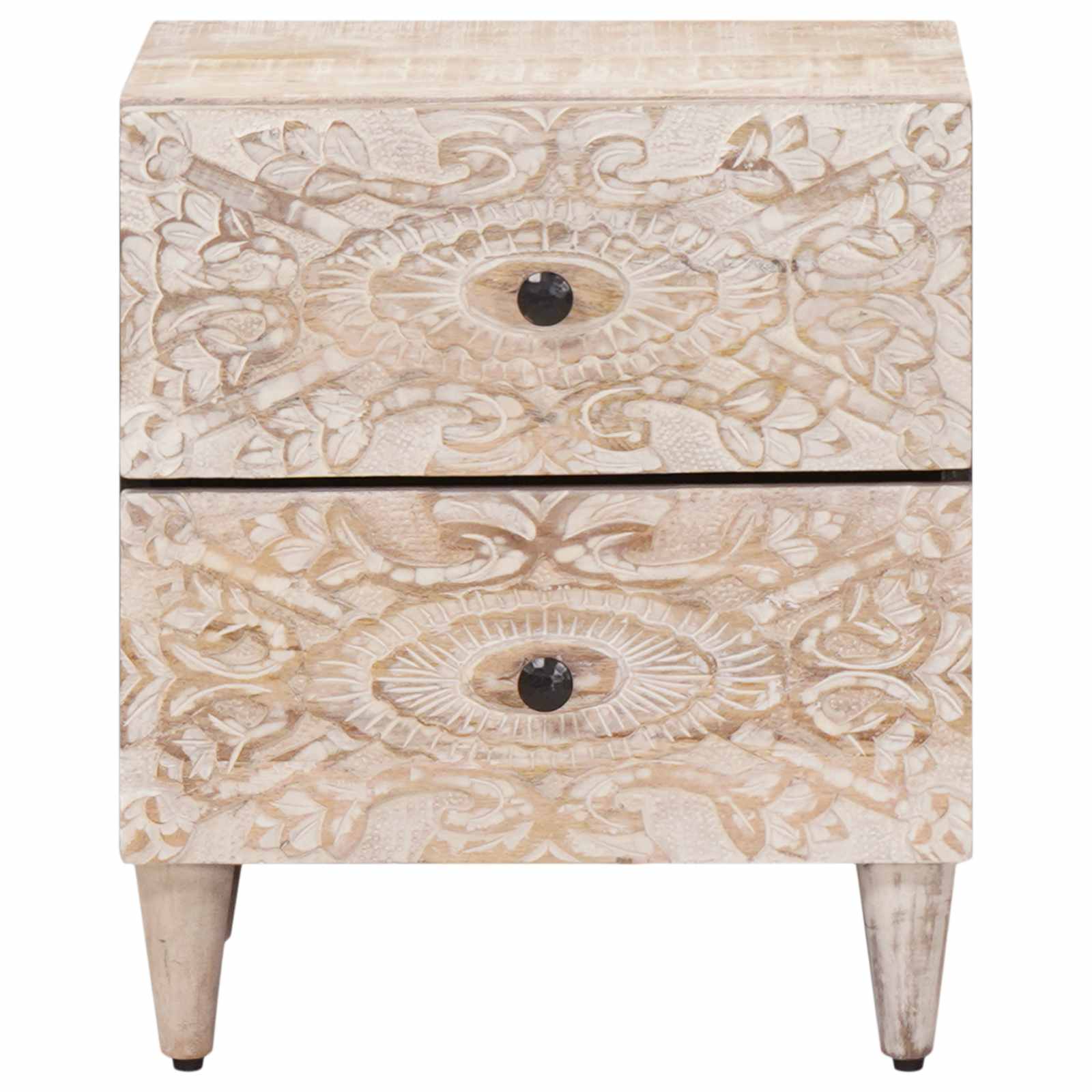 Armario de Noche 2 pcs 40 x 33,5 x 46 cm Madera de mango maciza