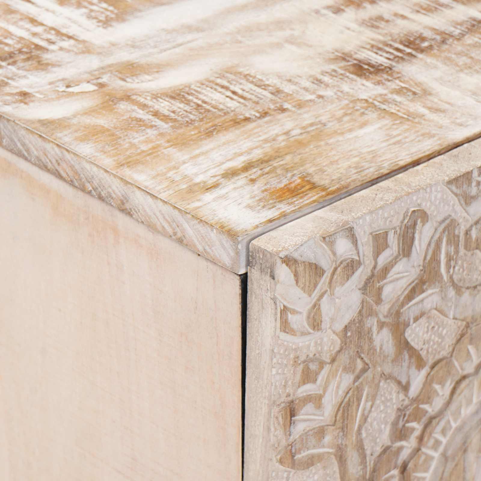 Mueble de TV 105 x 33,5 x 46 cm Madera de mango maciza