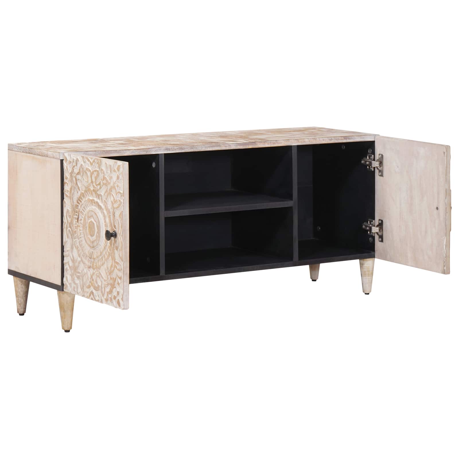 Mueble de TV 105 x 33,5 x 46 cm Madera de mango maciza