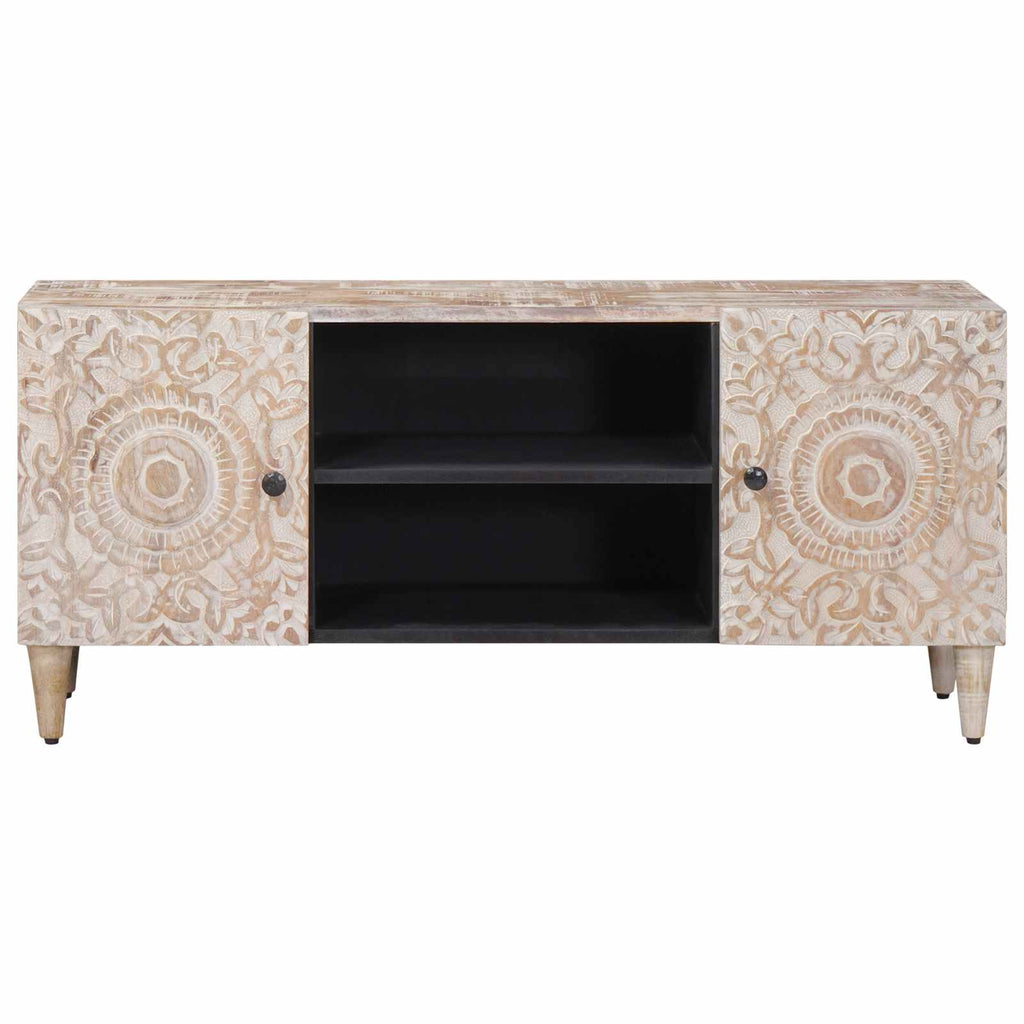 Mueble de TV 105 x 33,5 x 46 cm Madera de mango maciza