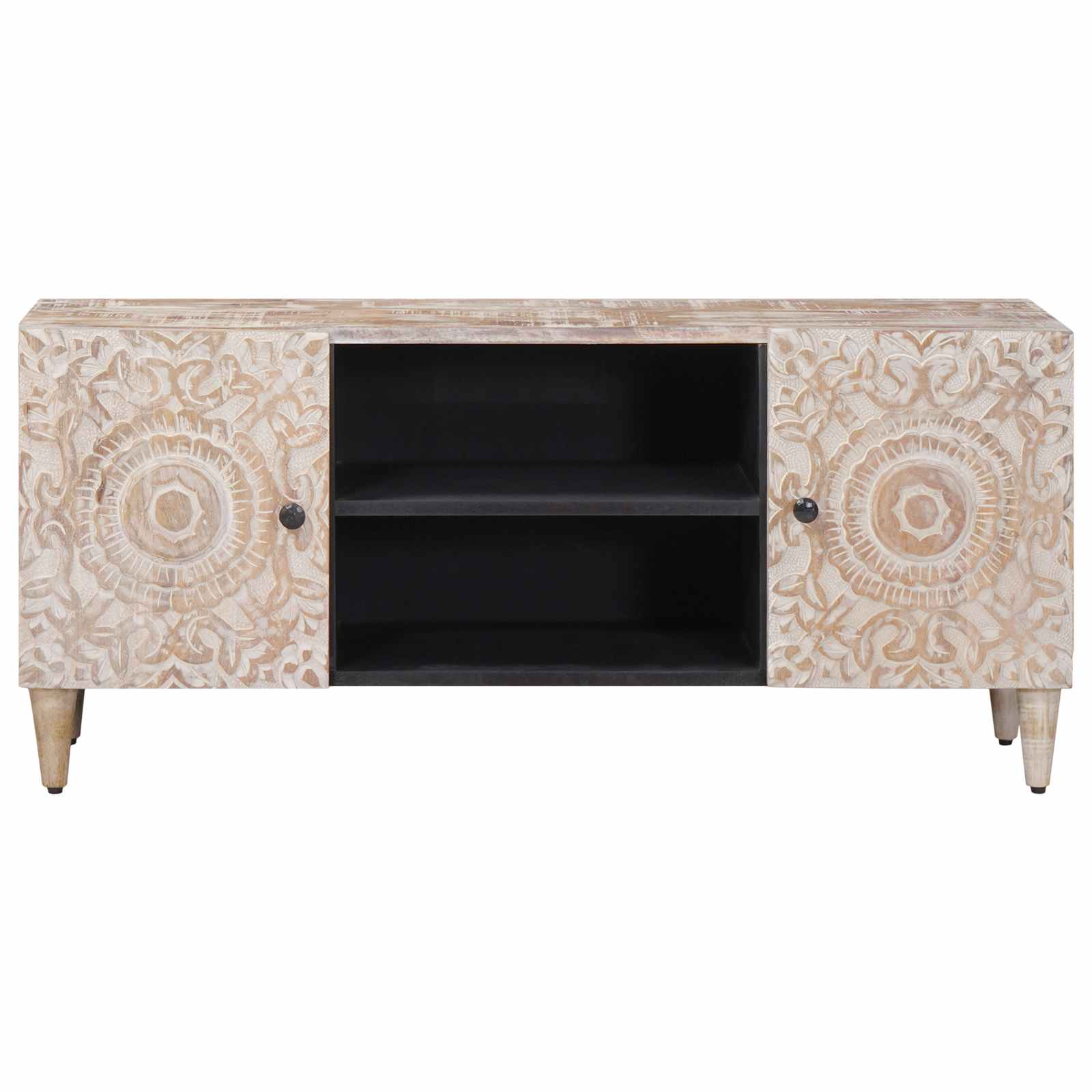 Mueble de TV 105 x 33,5 x 46 cm Madera de mango maciza