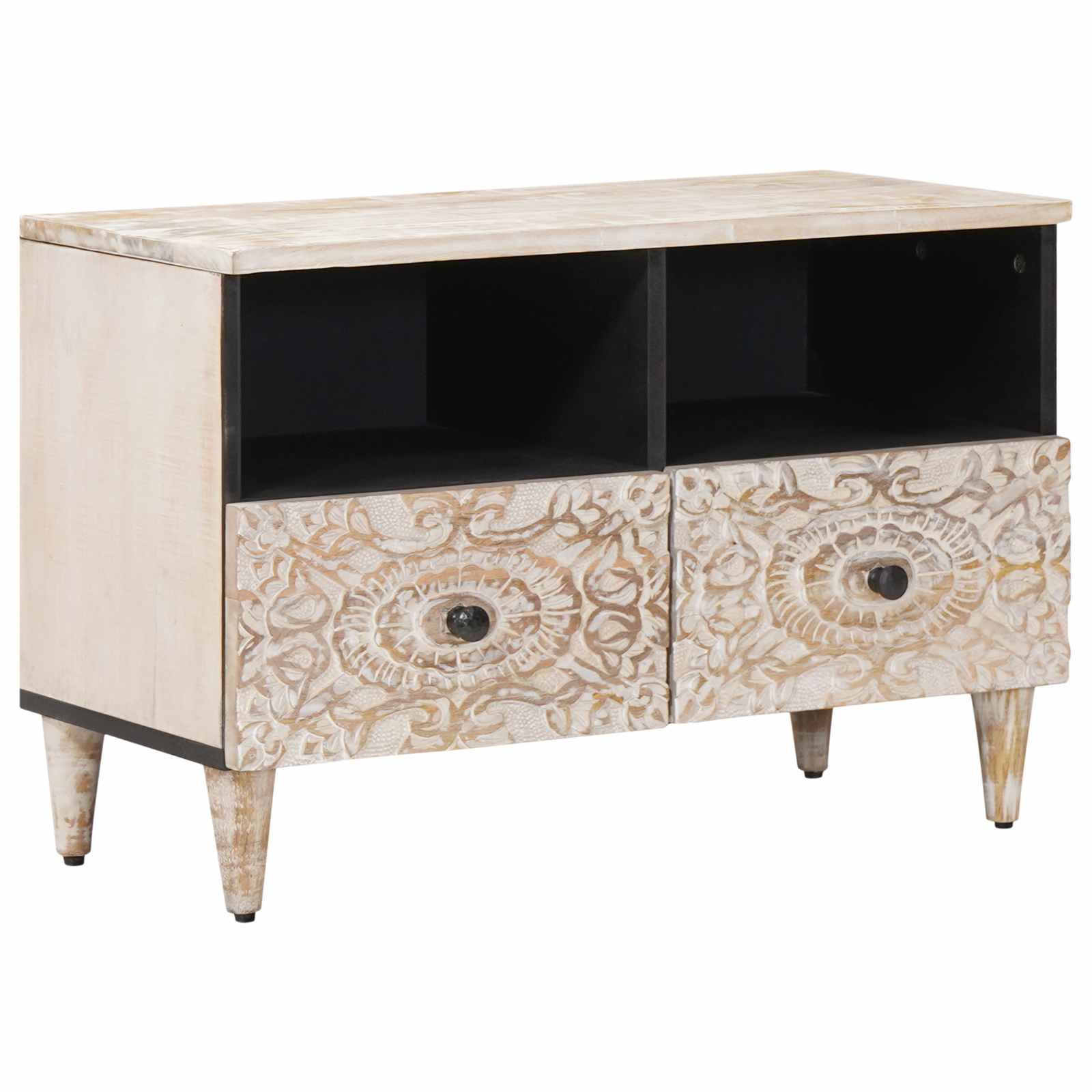 Mueble de TV 105 x 33,5 x 46 cm Madera de mango maciza