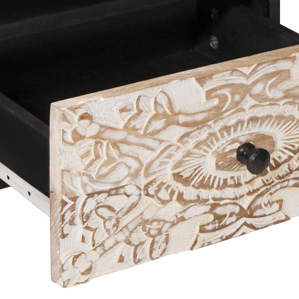 Mesa de Café con cajón 80 x 54 x 40 cm Madera de mango maciza