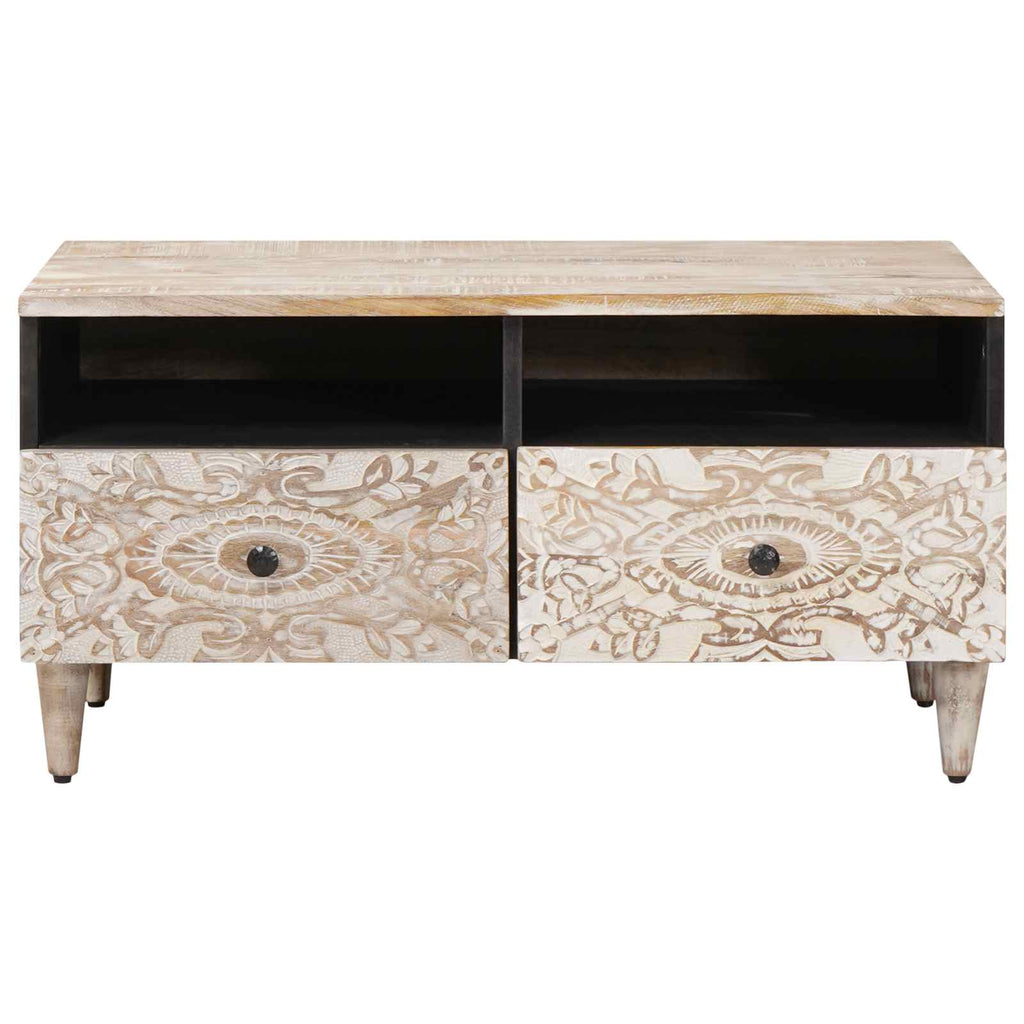 Mesa de Café con cajón 80 x 54 x 40 cm Madera de mango maciza