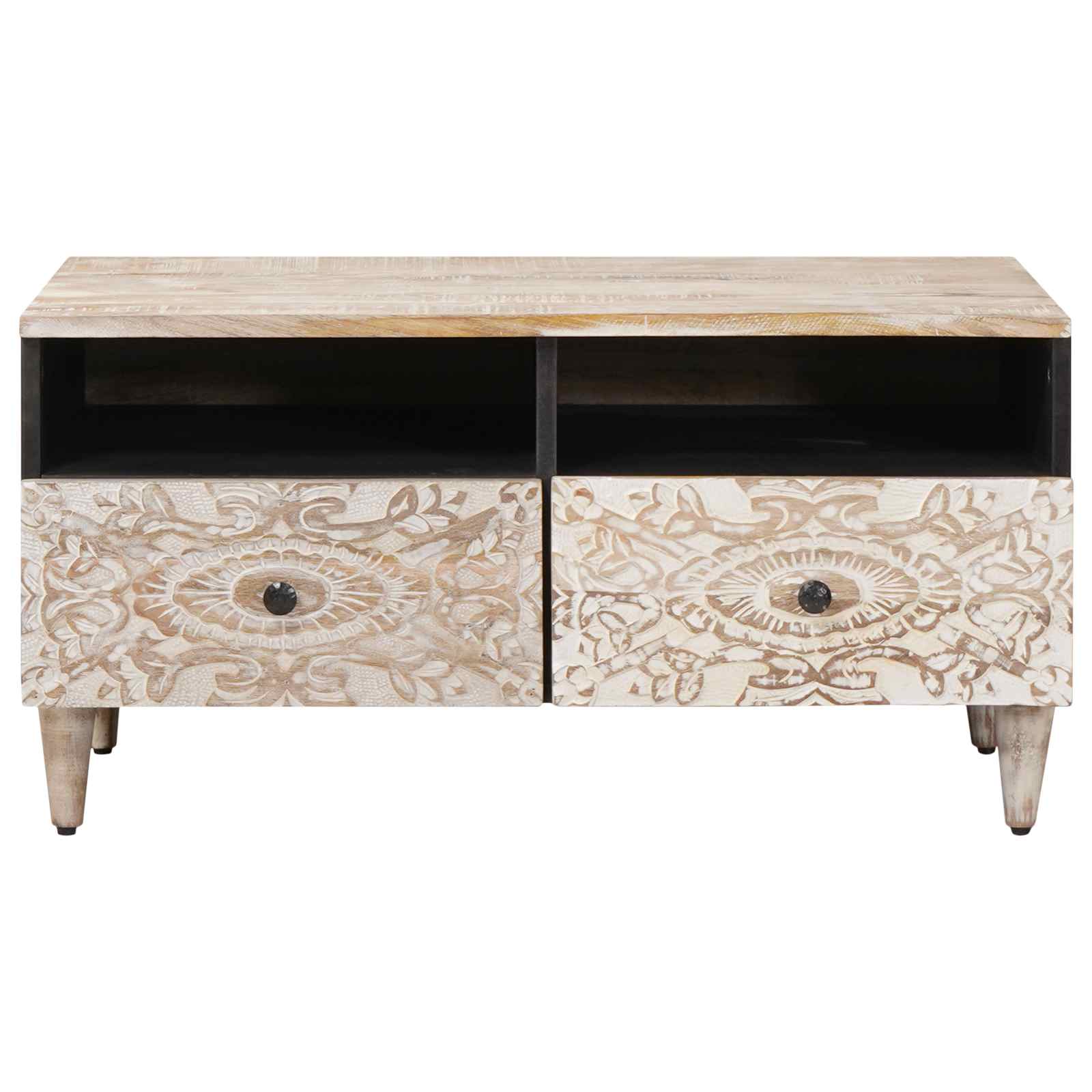 Mesa de Café con cajón 80 x 54 x 40 cm Madera de mango maciza
