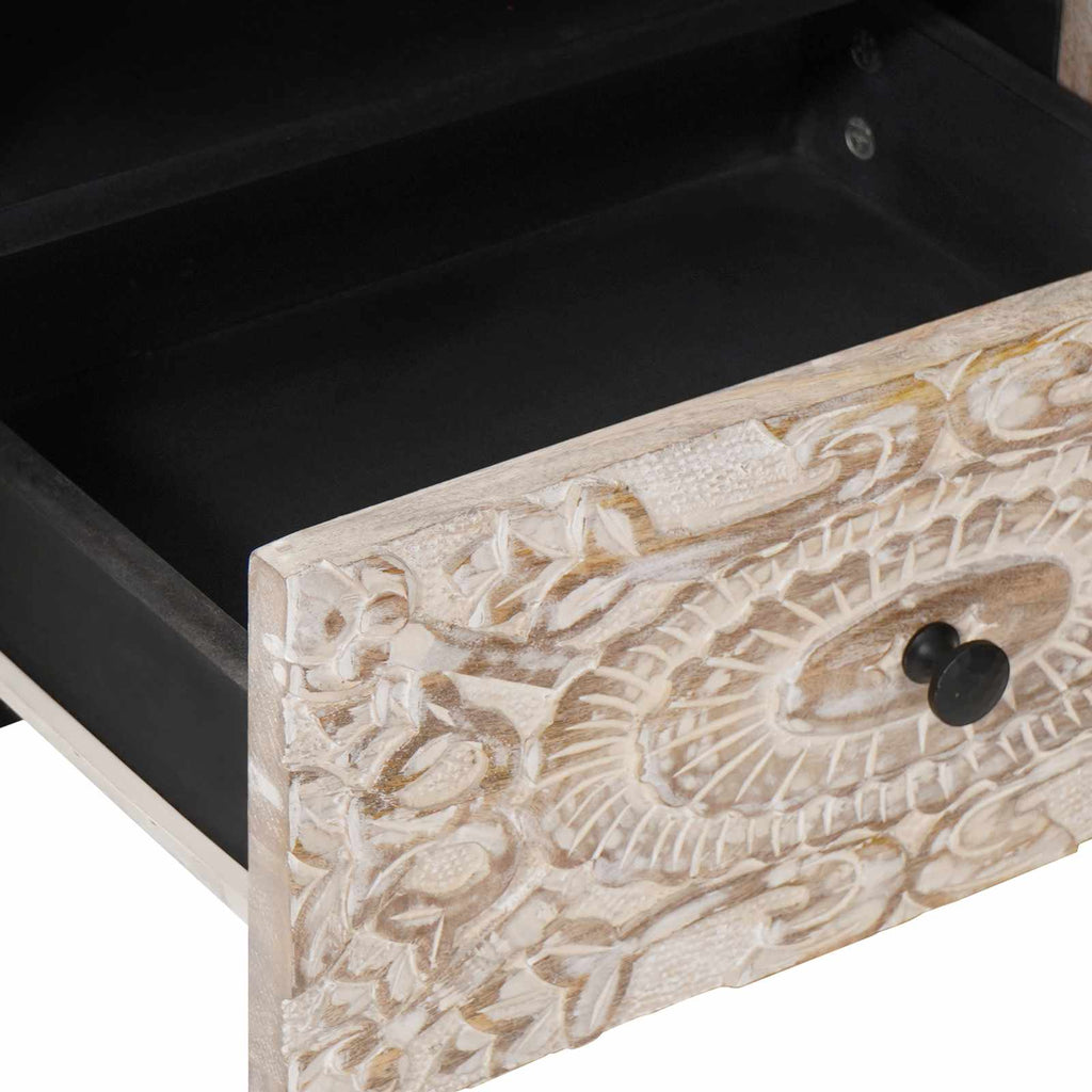 Mueble de TV 105 x 33,5 x 46 cm Madera de mango maciza