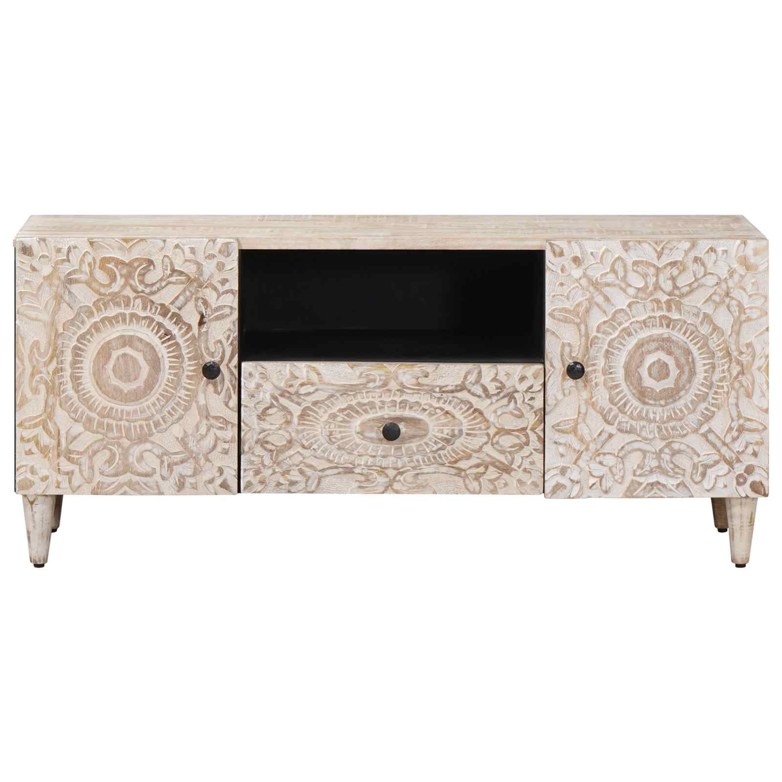 Mueble de TV 105 x 33,5 x 46 cm Madera de mango maciza