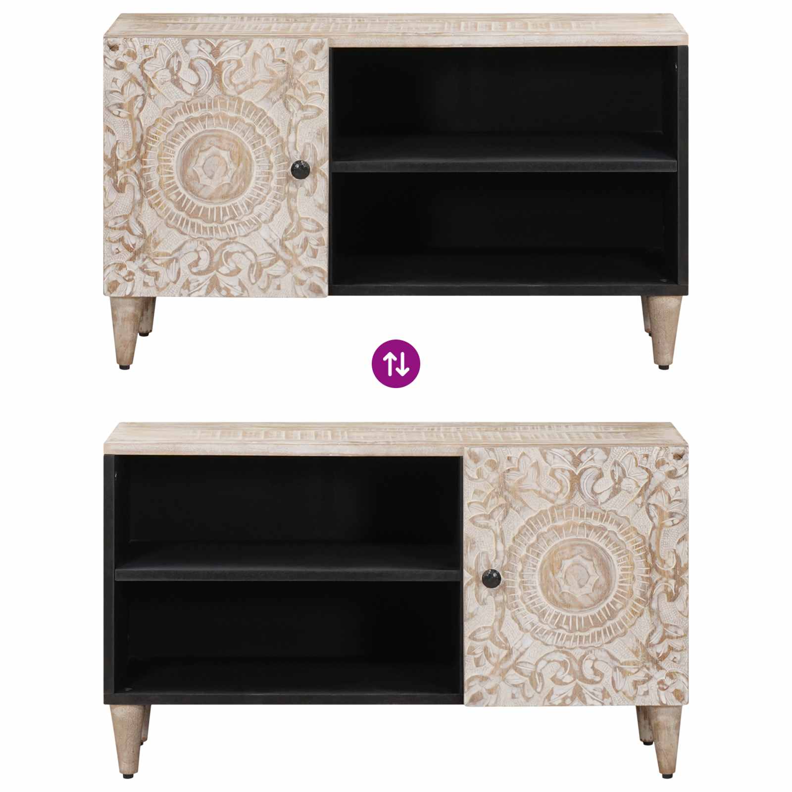 Mueble de TV 80 x 31,5 x 46 cm Madera de mango maciza